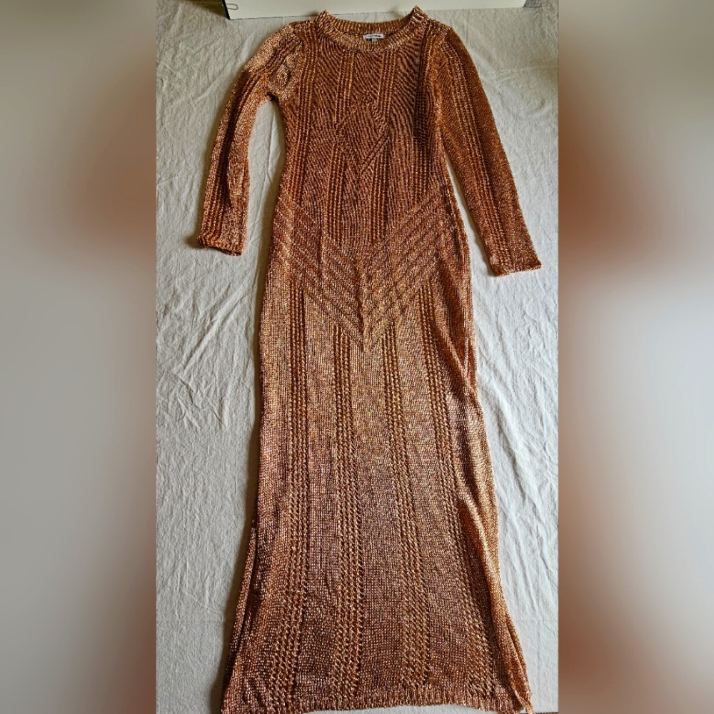 METALLIC bathing suit/beach cover up